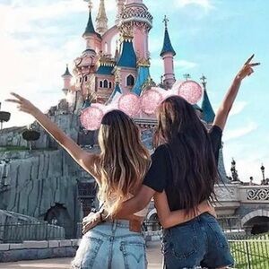 Minnie Mouse Pink and White  Ear Headband